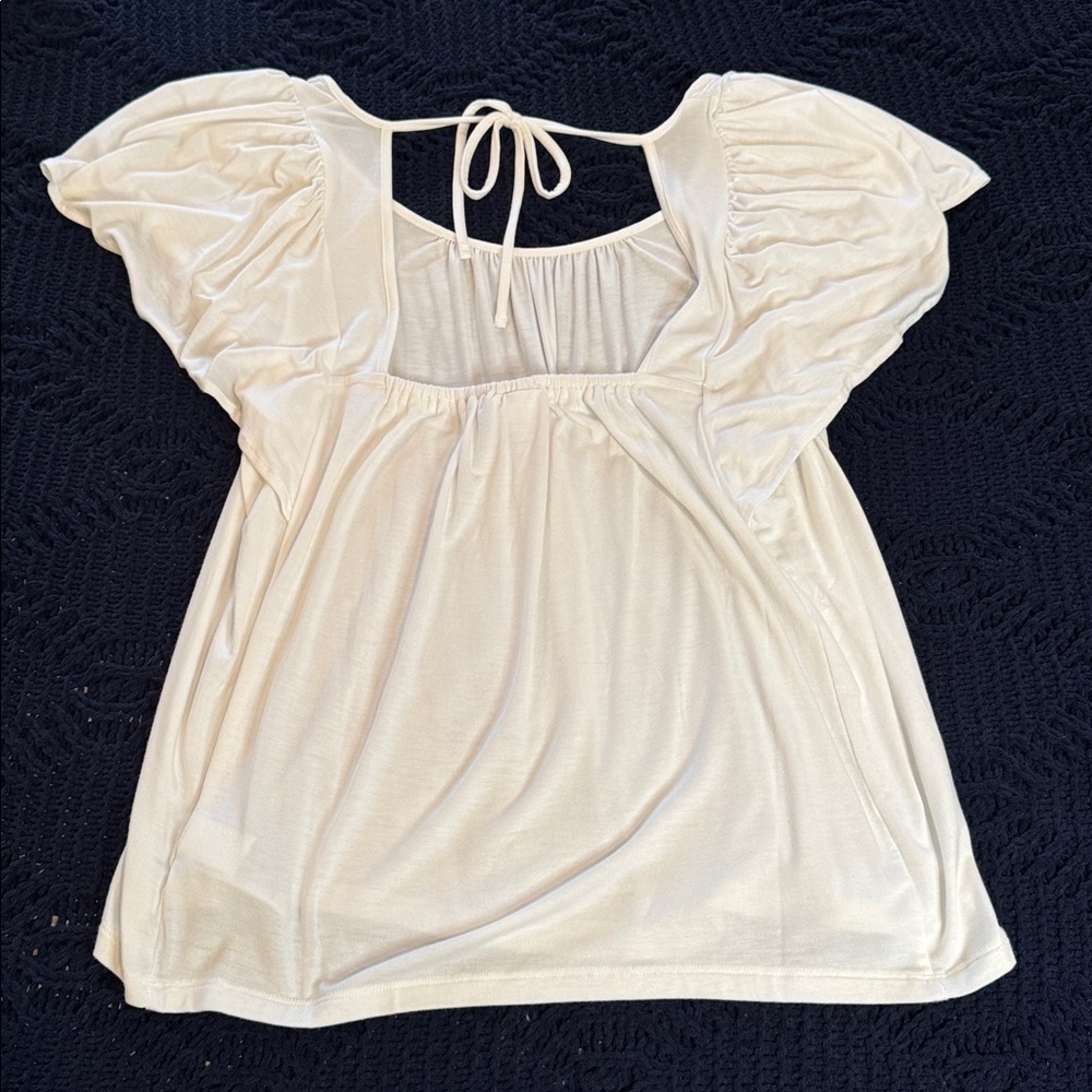 Gap flutter sleeve white women’s top size medium - Picture 9 of 9